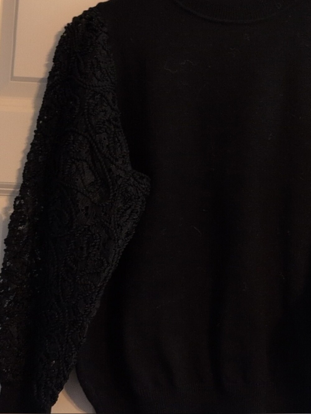 Nanette Lepore Black Ribbed Knit Top